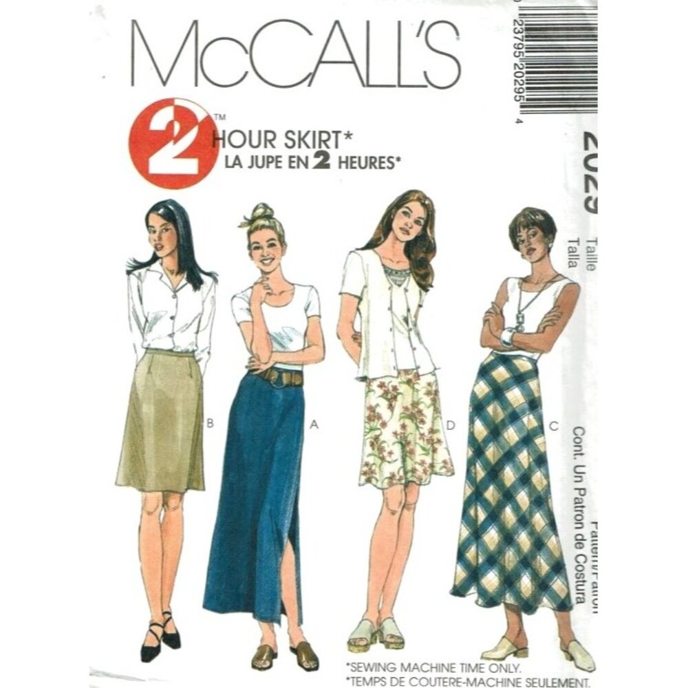 McCalls Sewing Pattern 2029‎ Skirt Two Lengths Misses Size 8-12